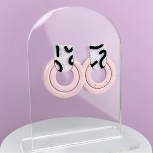 Funky Abstract Unique Handmade Polymer Clay Statement Stud Earrings